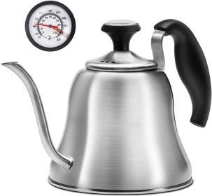 Tea Kettle with Thermometer for Stove Top Gooseneck Kettle, Pour Over Coffee Tea Pot, Goose Neck Tea Pot Stovetop, Hot Water Heater for Camping
