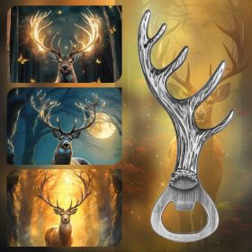 barDeer Antler Bottle Opener Is A Small Tool Suitable For Various Parties And Gatherings Used To Open Beer, Wine, Juice, For Bars, Restaurants, Part (Option: Dark Silver KPQ0806)