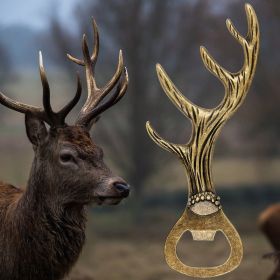 barDeer Antler Bottle Opener Is A Small Tool Suitable For Various Parties And Gatherings Used To Open Beer, Wine, Juice, For Bars, Restaurants, Part (Option: Bronze KPQ0805)